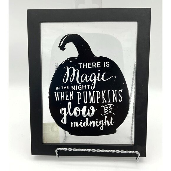 Halloween Decor Bundle: Framed Pumpkin Print Trick Or Treat Sign Broom Parking W - Picture 2 of 7